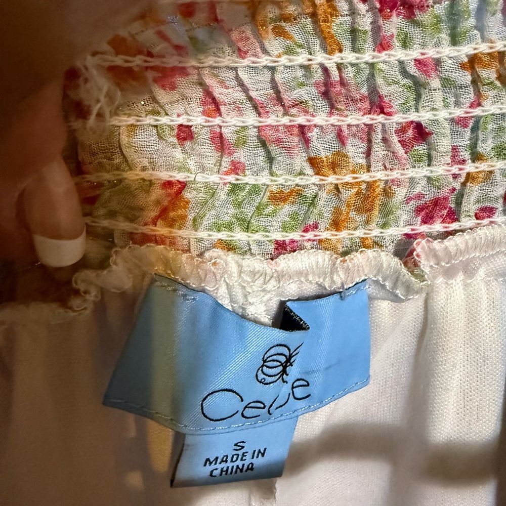 CeCe Floral Ruffle Sleeve Blouse - Pink and Yellow - Picture 4 of 5